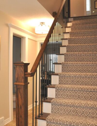 Staged and designed staircase by Cindy Lutes, Total Home