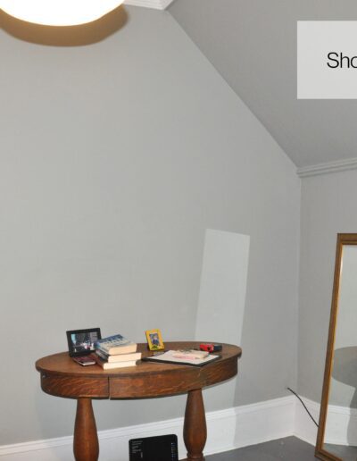 Sloped ceiling wall area before bathroom renovation in Kemptville
